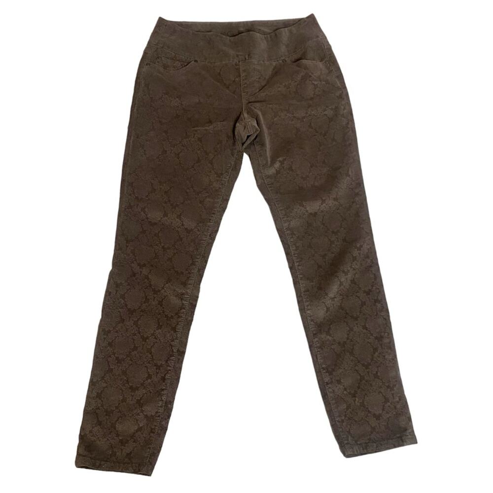 JAG Sz 10 High Rise Skinny Jeggings Western Glove Works Geometric Print Corduroy